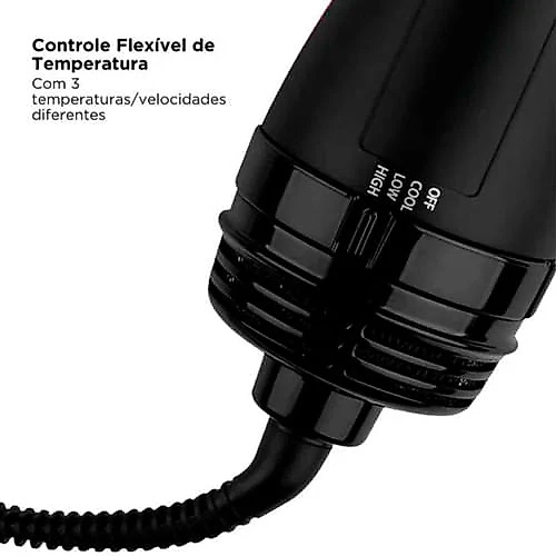 Escova Secadora Alisadora Root Booster Revlon Preto - 110V