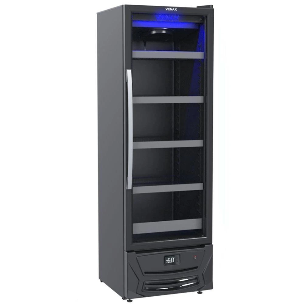 Cervejeira Blue Light 330L 110V com Controle Digital e Iluminação LED Azul Preto Fosco Venax
