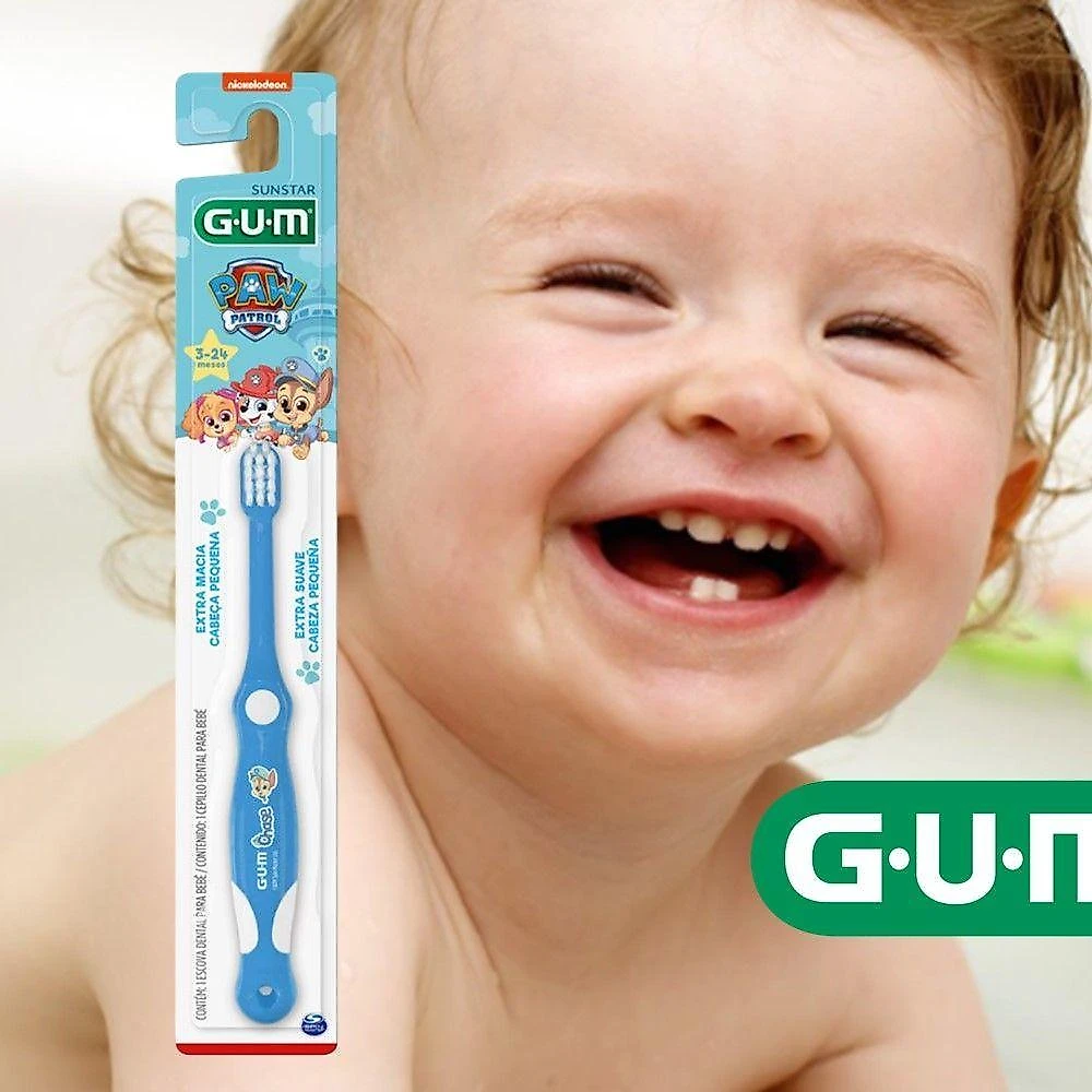 Escova de Dente Infantil Baby Gum Patrulha Canina Extra Macia Rosa GUM