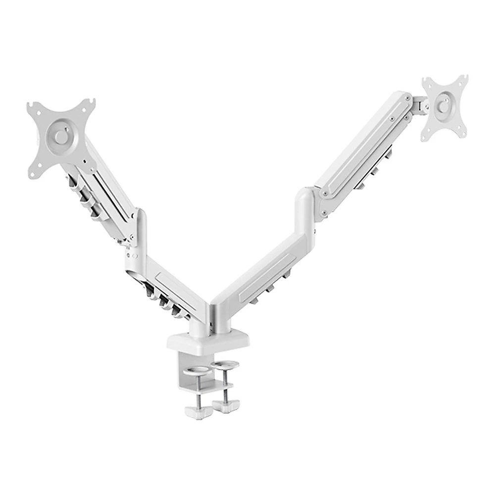 Suporte de Mesa Articulado para 2 Monitores de 17" a 32" FlexiSpot F5D, Ajustes com Pistão a Gás, VESA, Branco - F5DW