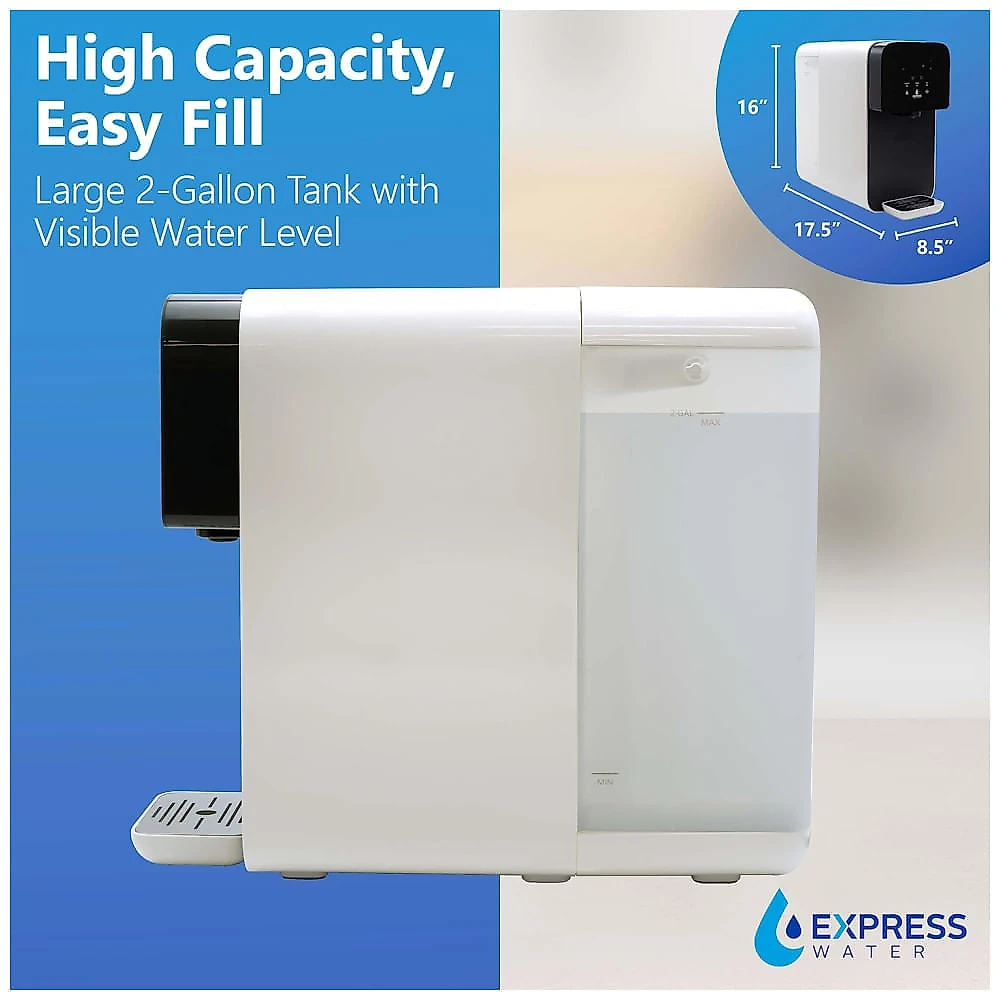 Miniatura Filtro de Água de Bancada sem Instalação com Osmose Reversa e Filtro de Água RO, 110V Express Water ROC001, Branco