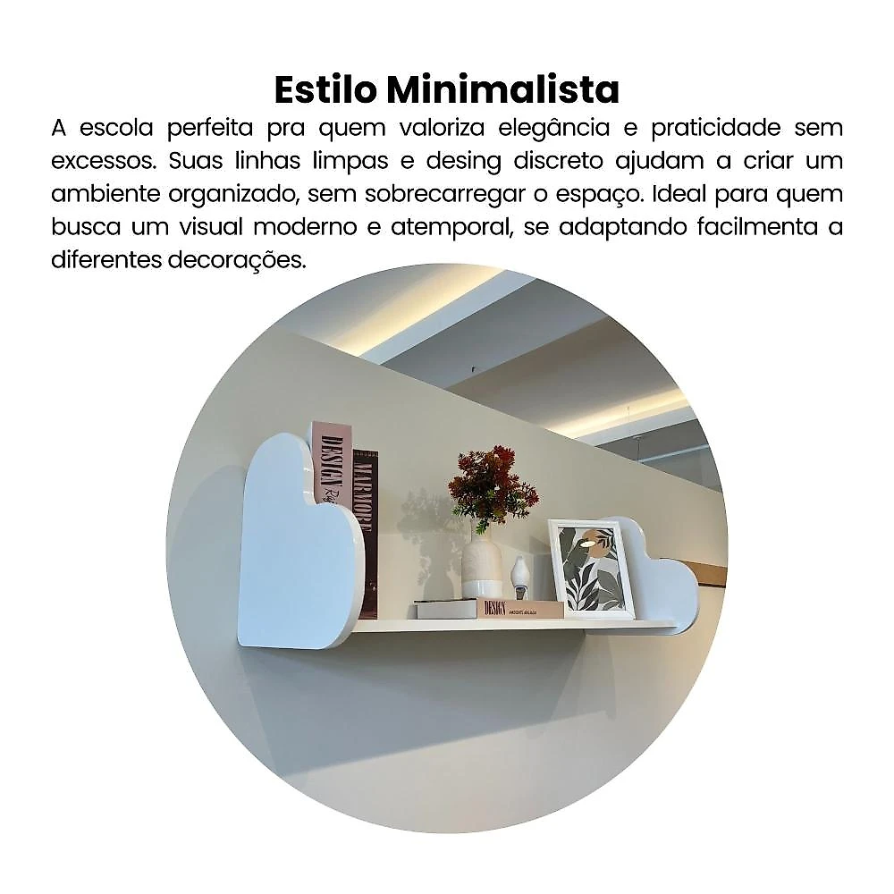 Prateleira de Parede 93 Cm Formato Coração Love Branco