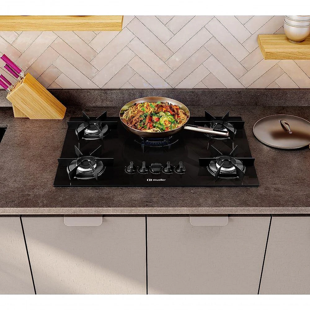 Cooktop Mueller 5 Bocas Com Queimador Ultra Chama MCG5BB Bivolt