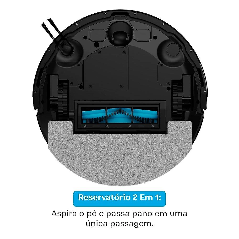 Robô Aspirador e Passa Pano KABUM! smart K800 Pro, Mapeia a Laser, Autolimpante, Recarga automática, 13000Pa, APP, 220v, Preto - KSAR81020PT