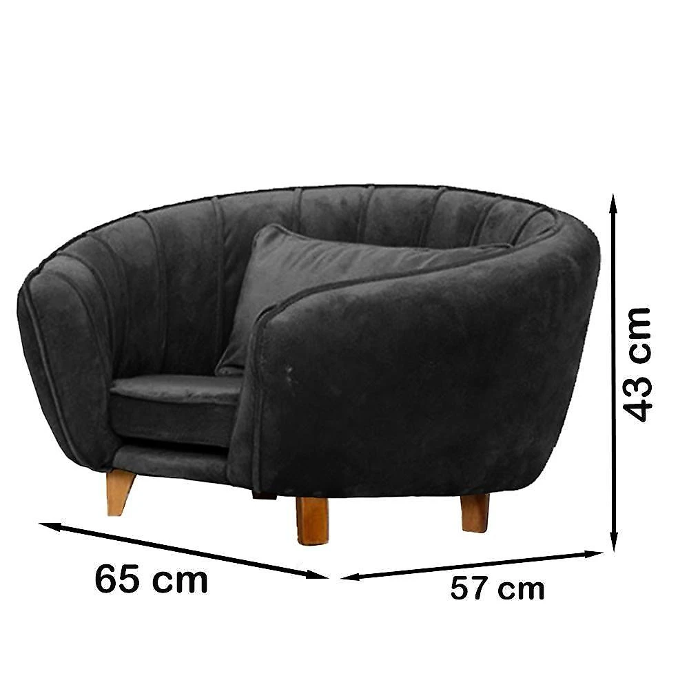 Poltrona Cama Caminha Pet Baby Laddi Veludo Grafite Dvinn Grafite