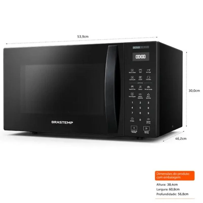 Micro-ondas de Bancada Brastemp 26L Air Fryer Preto BMC29AE