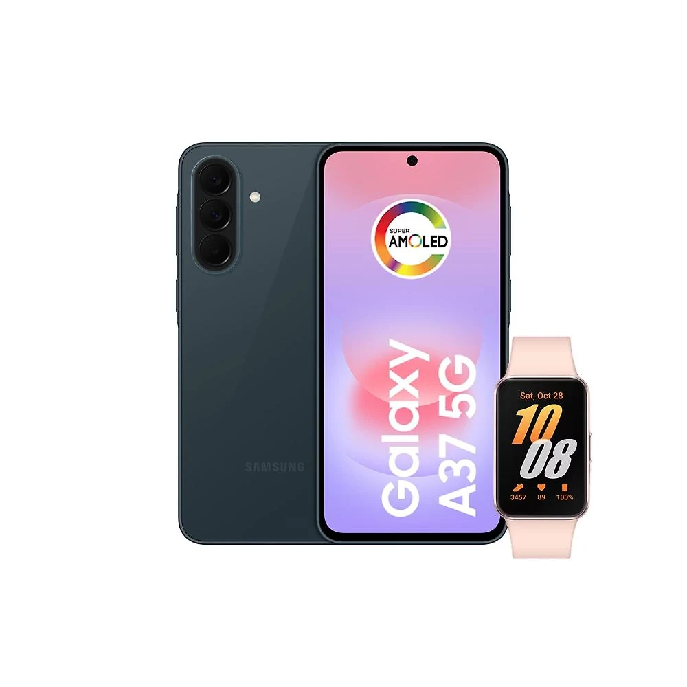 Smartphone samsung galaxy a37 5g tela 6.7" 256gb verde + galaxy fit 3 rosé