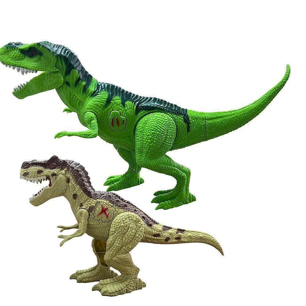 Conjunto 2 Dinossauros de Brinquedo com Rugido Realista Unik