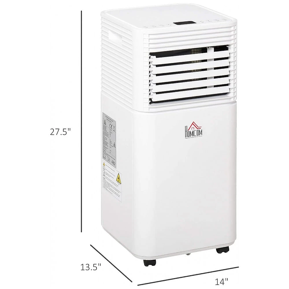 Ar Condicionado Portátil 10.000 BTU com Desumidificador, Ventilação e controle Remoto, HOMCOM, Branco