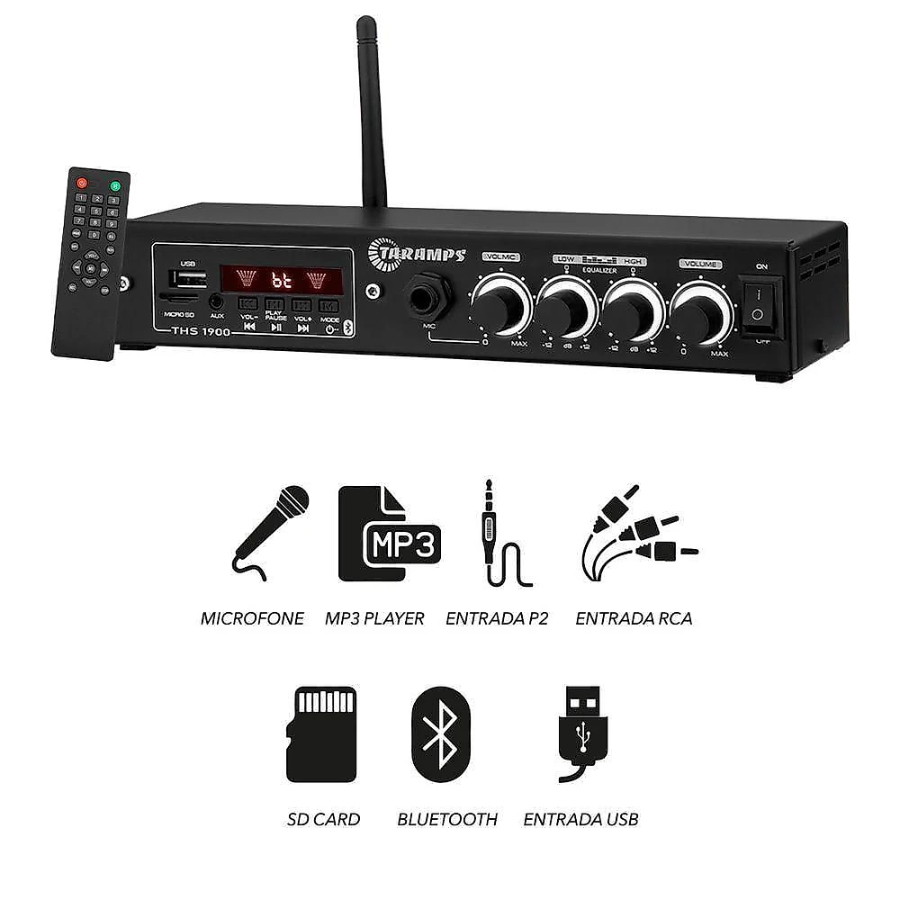 Amplificador Receiver Ths 1900 60w Rms Taramps Bivolt