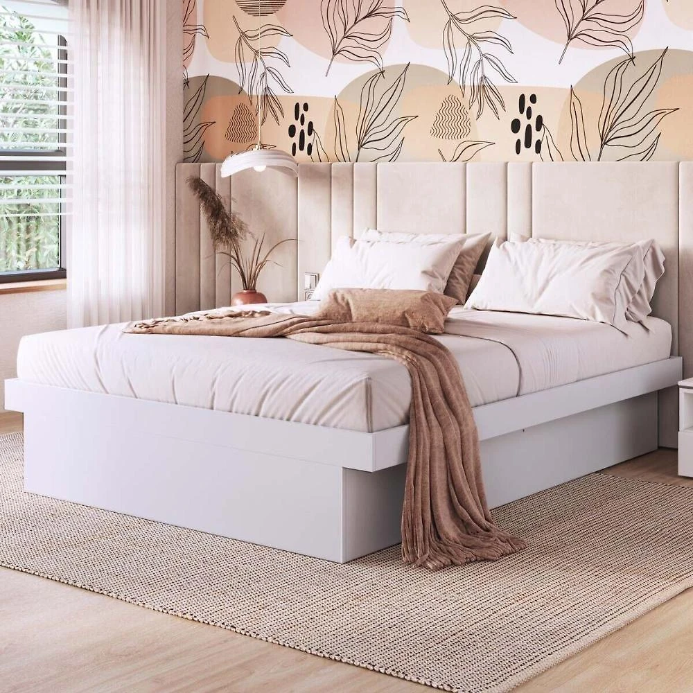 Cama De Casal Para Colchão 188x138cm Multimóveis CR40127 Branco