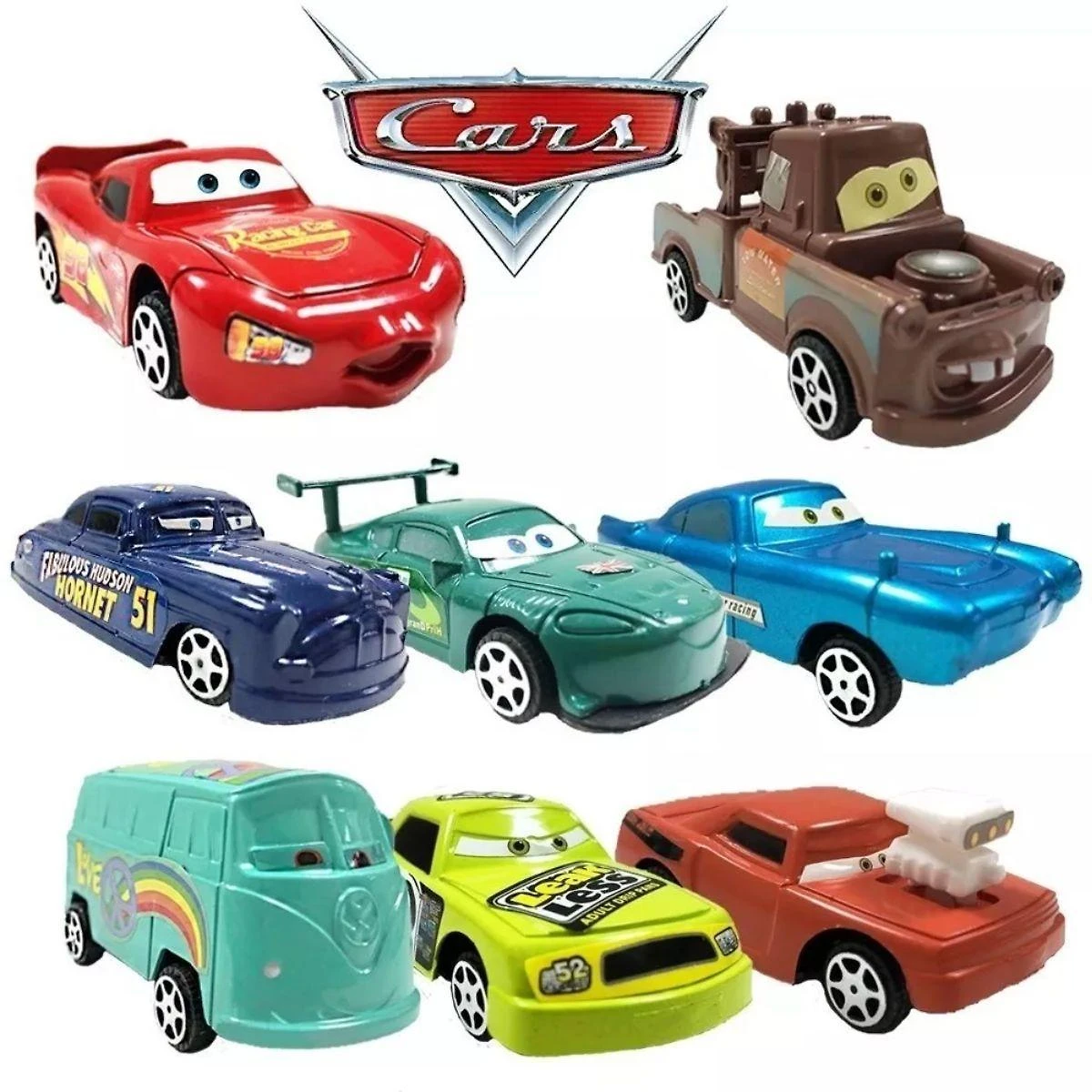 Miniatura Kit 8 Carrinhos Relâmpago Mcqueen Disney Carros Brinquedos