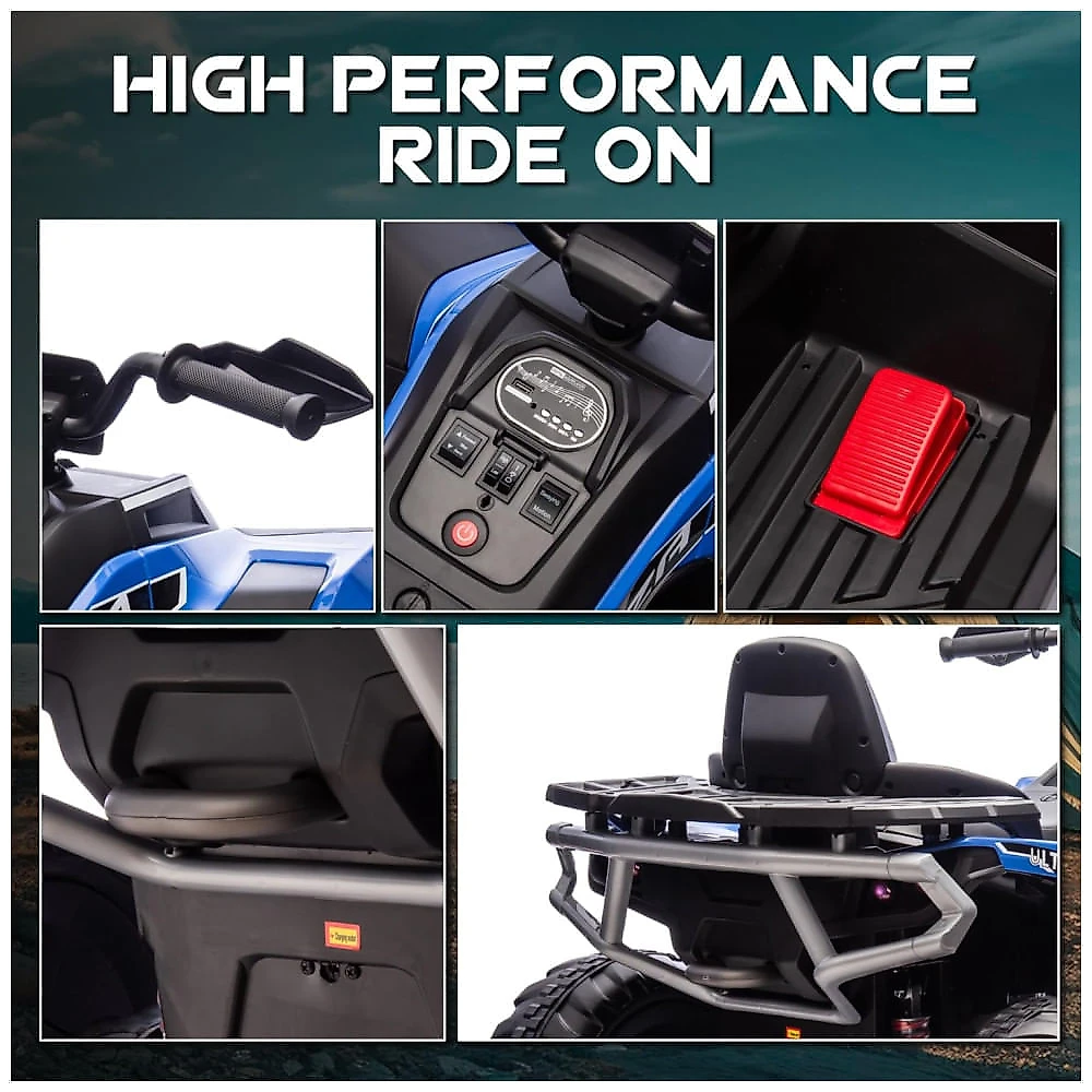 ATV Elétrico JoyRydz 24V Para Crianças 3+ – 2 Lugares, 9,6 Km/h, Luzes LED E Marcha Ré