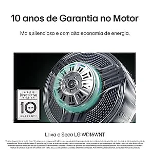 Lava e Seca LG WD16GNTS6 16kg/10kg AI DD Wi-Fi TurboWash 360° Vapor Black Inox 110V