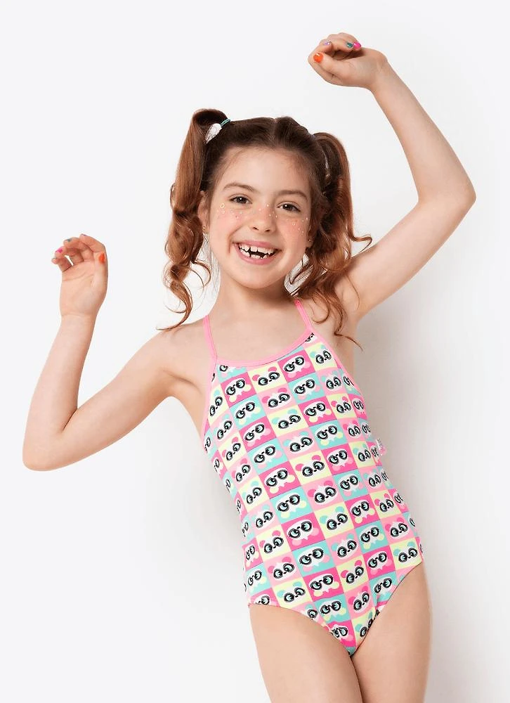 Maiô menina panda summer
