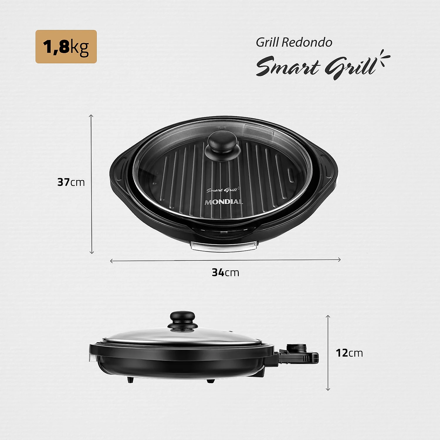 Grill Redondo Mondial Smart Grill G-04 GRILL-127V-PRETO
