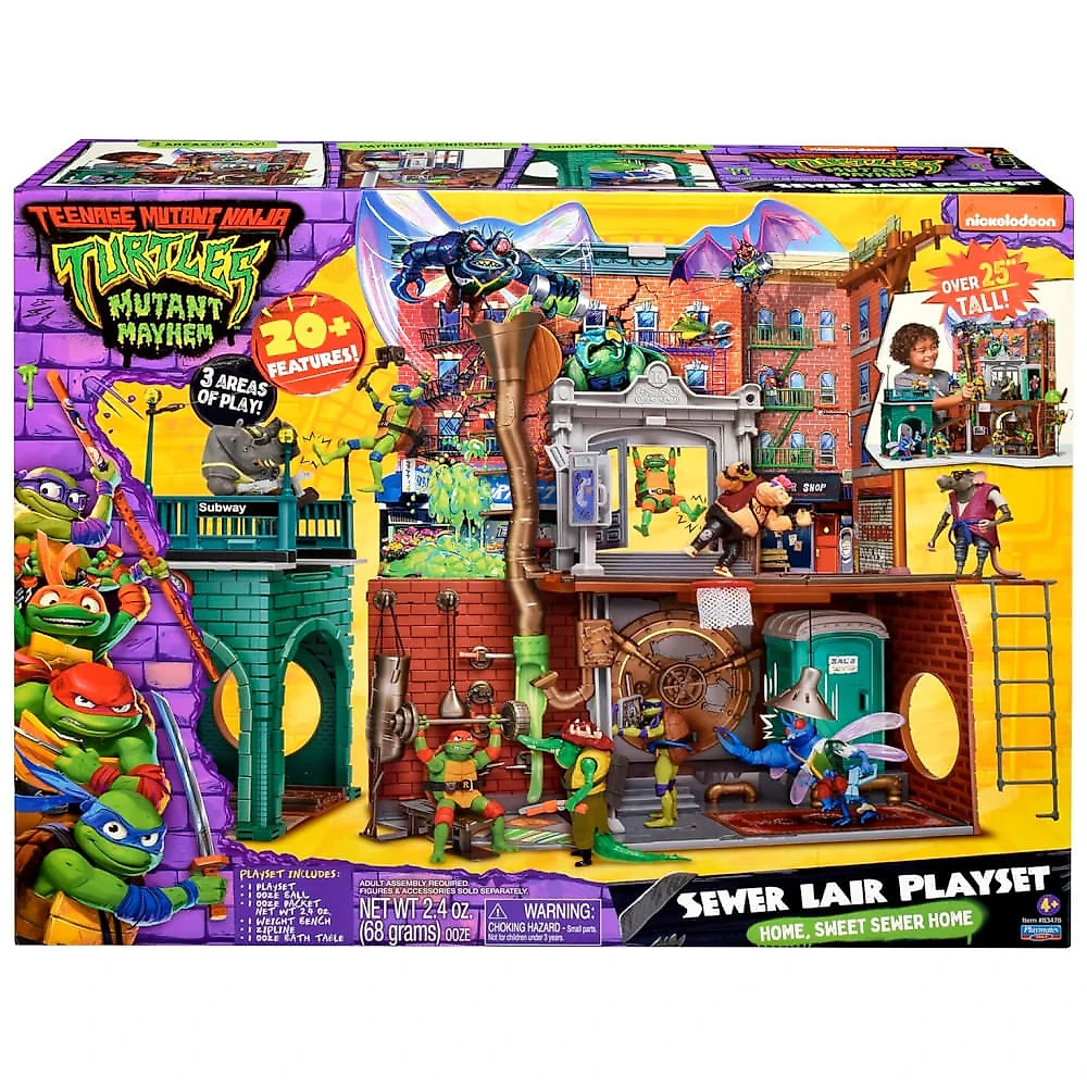 Conjunto de Brincar As Tartarugas Ninja: Covil no Esgoto - Mutant Mayhem da Playmates Toys 110v