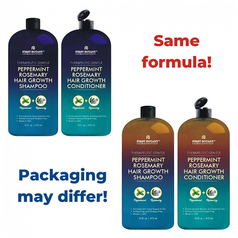 Peppermint Rosemary Hair Regrowth and Anti Hair Loss Shampoo and Conditioner SetDaily Hydrating Detoxifying Volumizing