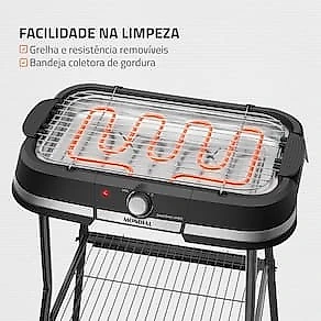 Churrasqueira Elétrica Mondial CH-09-BI Grand Steak & Grill II Controle de Temperatura Bandeja de Água 110V