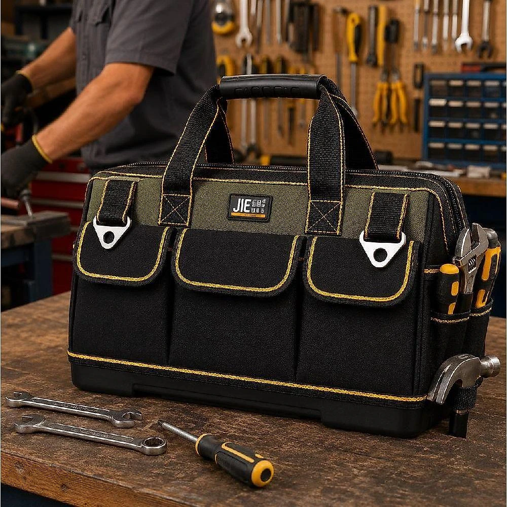 Bolsa Maleta para Ferramentas Grande Multifuncional 16 Bolsos Fundo Emborrachado Impermeavel