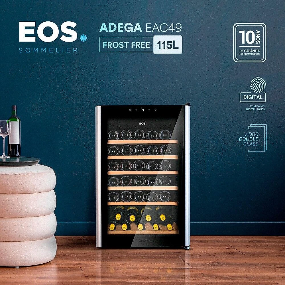 Adega Climatizada 49 Garrafas EOS Premium com Painel Touch e Compressor EAC49E 220V