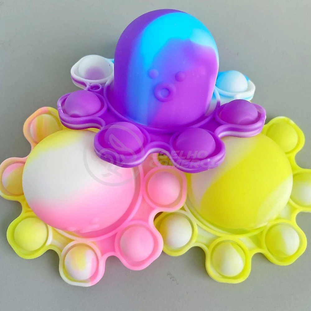 Chaveiro Polvo Reversível Pop It Anti Stress Silicone