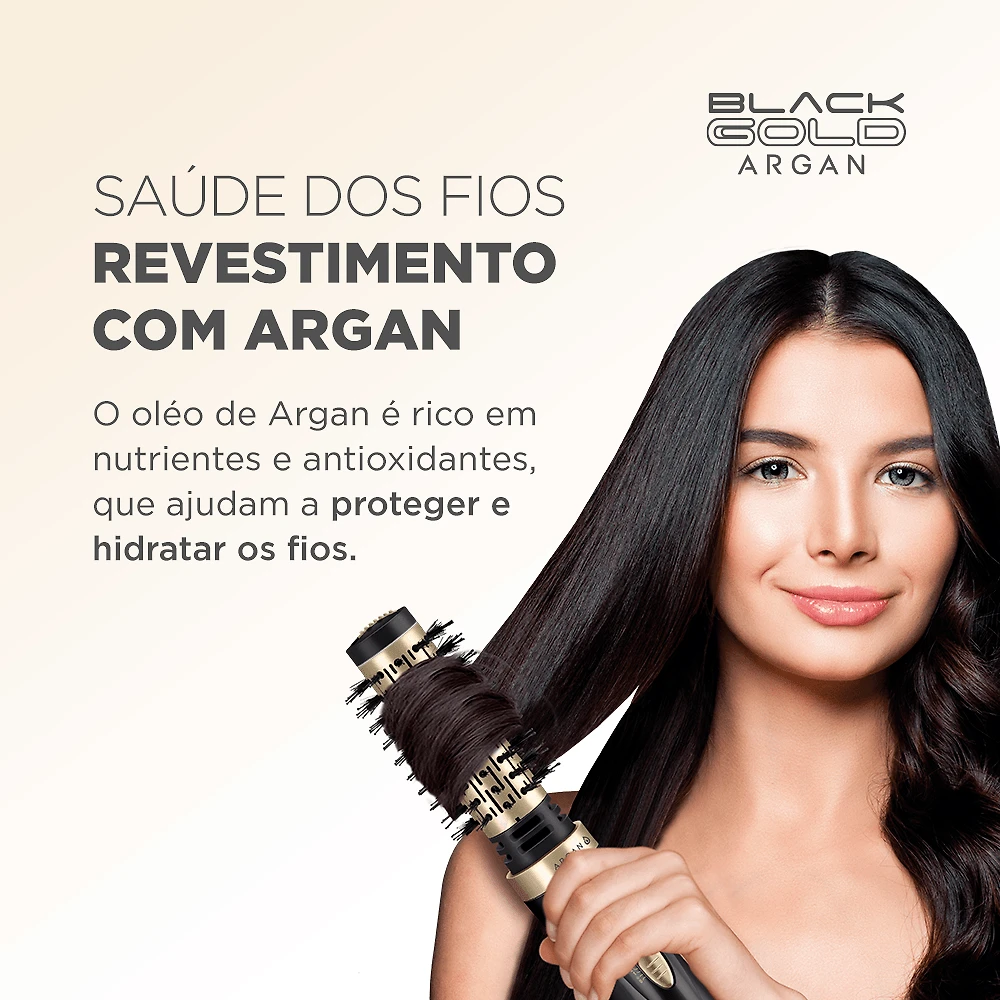 Miniatura Escova Rotativa Black Gold Argan Mondial - ER-11-AR ESCOVA ROTATIVA ER-11-AR 127V/60Hz .