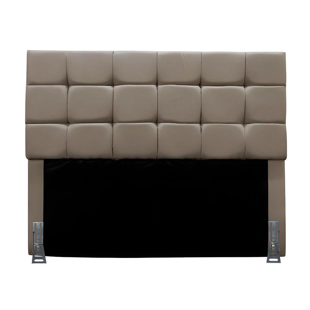 Cabeceira Queen 160 Cm Estofada Talita Em Suede Com Frame Bege Escuro