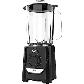 Liquidificador Oster OLIQ520 Preto com Copo de Vidro, 1250W e 10 Velocidades 110V