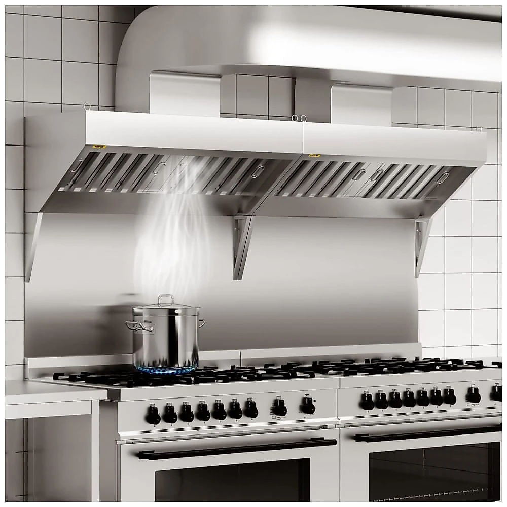 Coifa Comercial VEVOR 7 Pés Aço Inox 201 Food Truck 3 Filtros Removíveis Antiferrugem