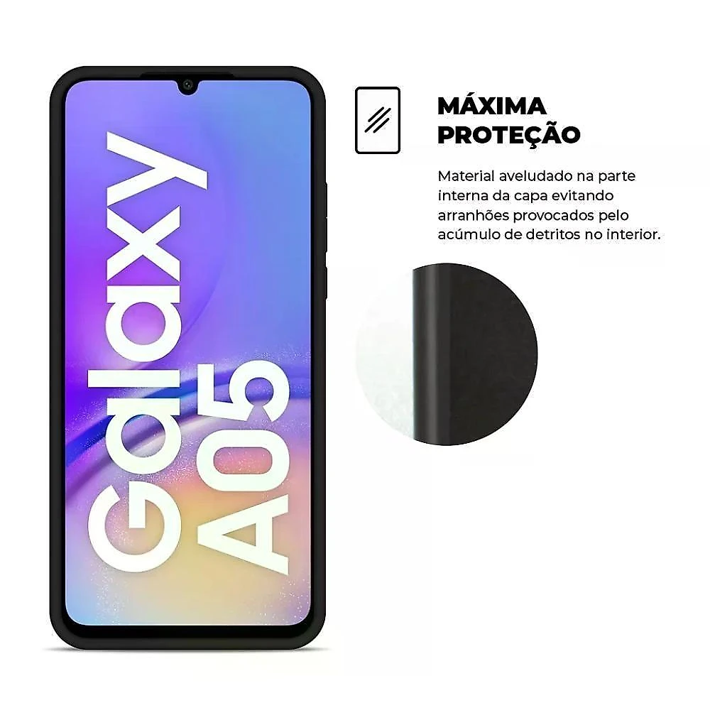 Kit Capa Silicon Veloz E Película Hydrogel Hd Para Samsung Galaxy A05 - Gshield