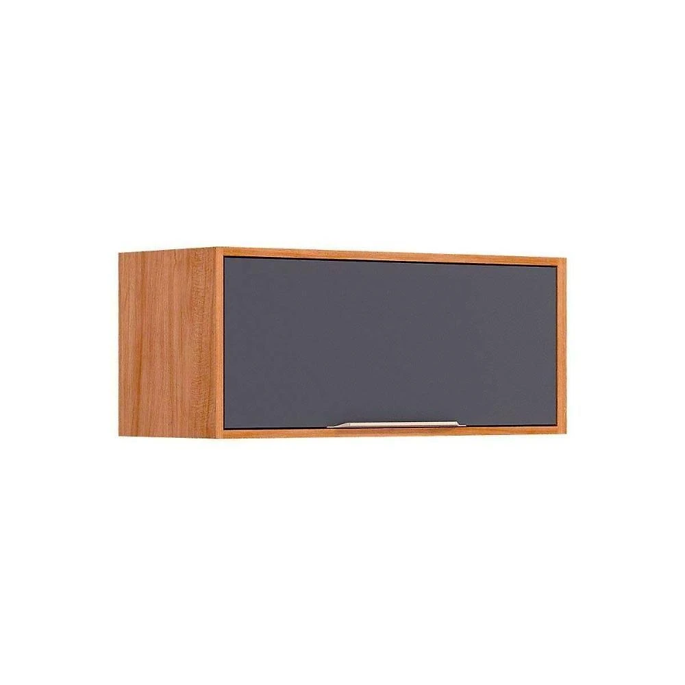 Armário Aéreo P- Cozinha Brilhante C- 1 Porta Basculante 80cm Cinamomo-titanium - Mgm