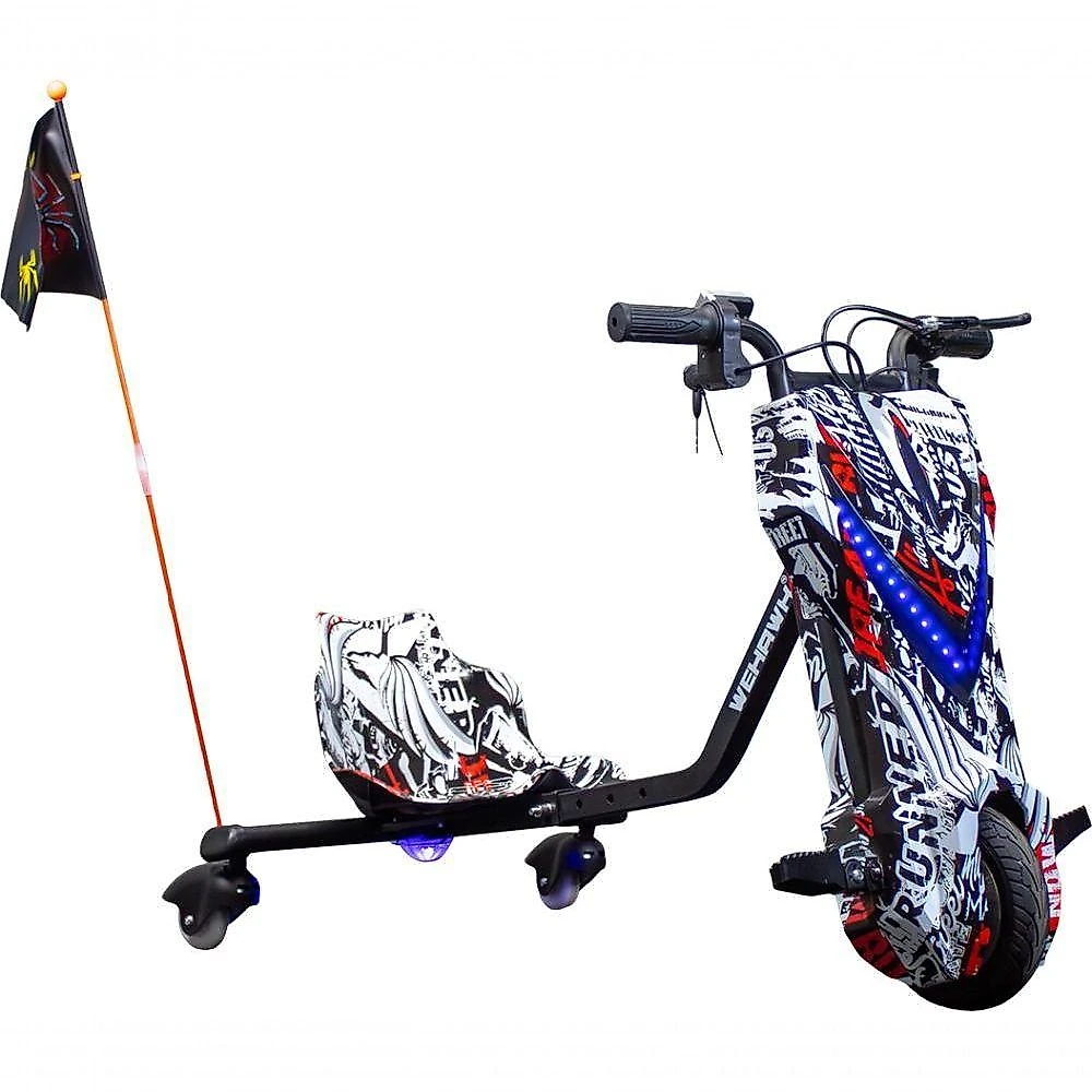 Triciclo Elétrico Drift WX-16 Wehawk Motor Brushless 350W Bateria Lítio 36V 4,4Ah Branco