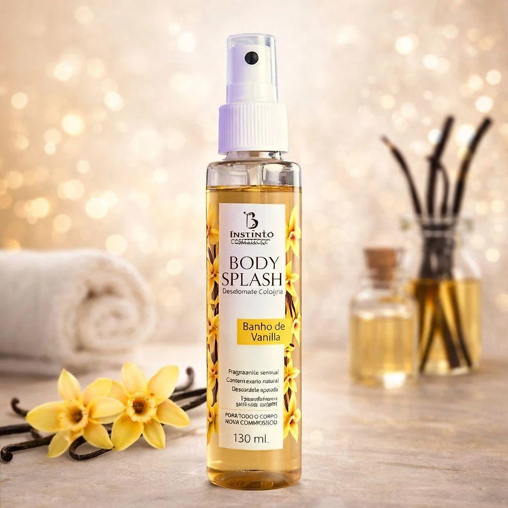 Body Splash Desodorante Colônia Corporal Banho de Vanilla Feminino Fragrância Doce Suave Utimix
