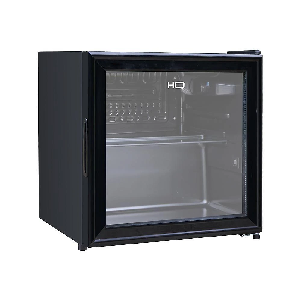 Miniatura Frigobar Expositor Vertical HQ Vidro Duplo 50 Litros Preto HQ-50FBPV 220V