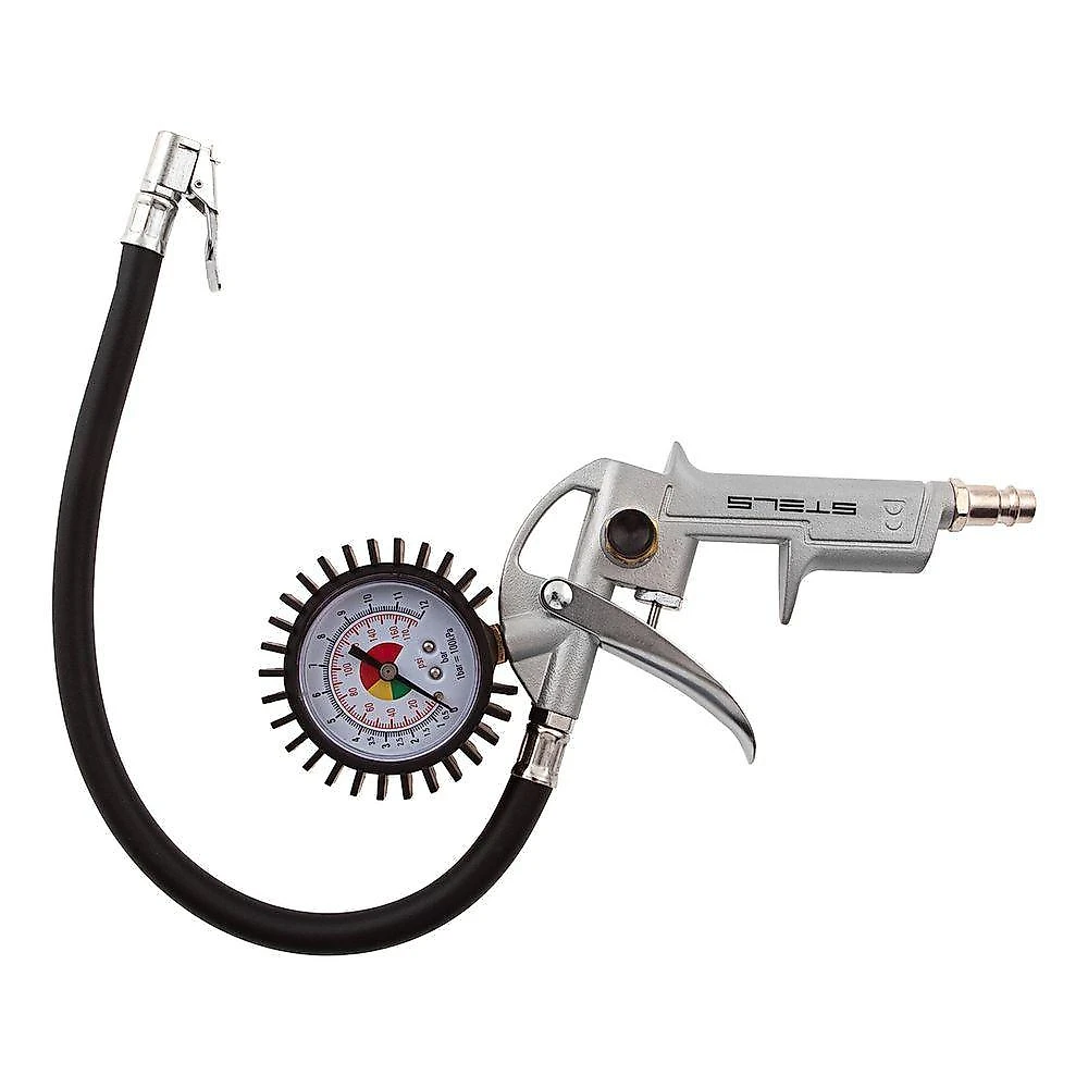 Calibrador de Pneus Pneumático 5732255 8 BAR 230 L-MIN Conexão Rápida Euro Stels 31CM