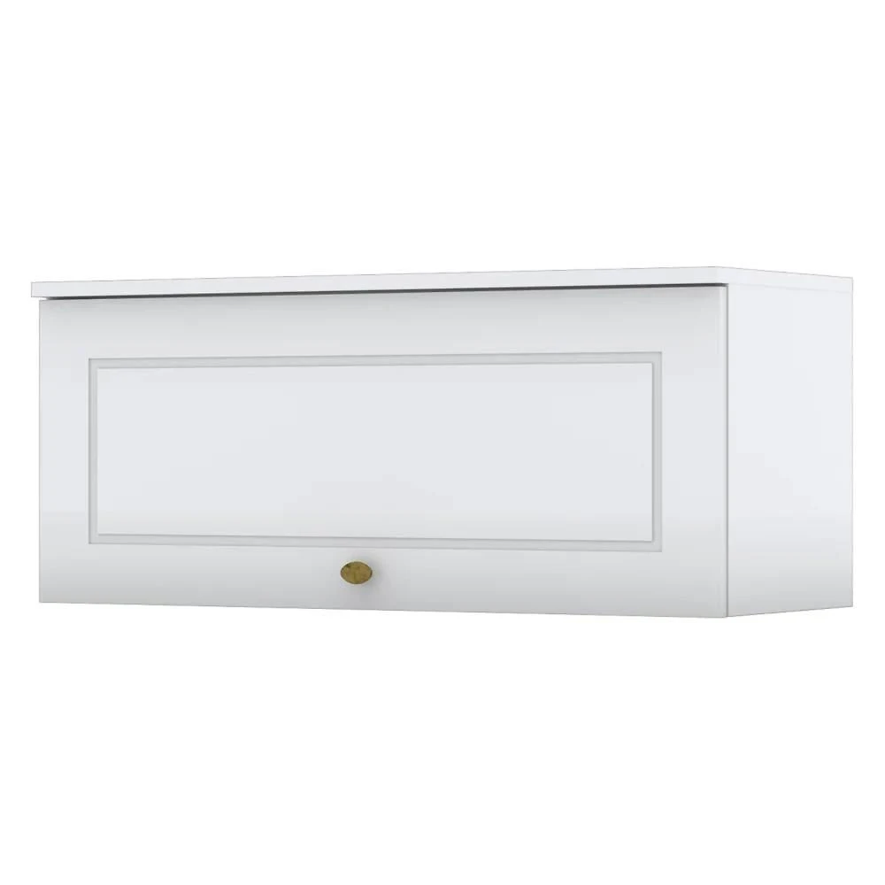 Armário Aéreo 80cm 1 Porta Basculante 100% Mdf Americana Branco Hp - Henn