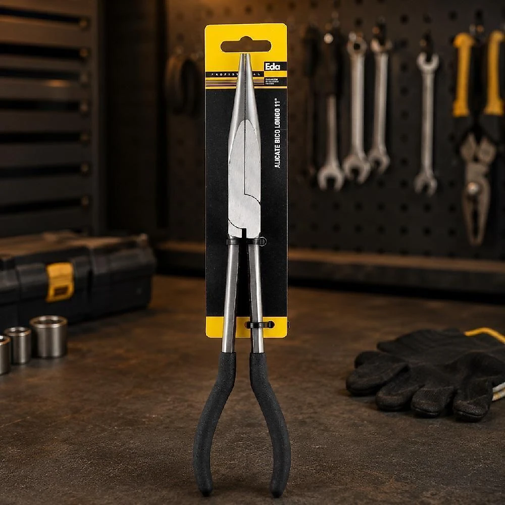 Alicate Bico Reto Extra Longo 11 Polegadas Aço Carbono Cabo PVC webcontinental-7736214802293