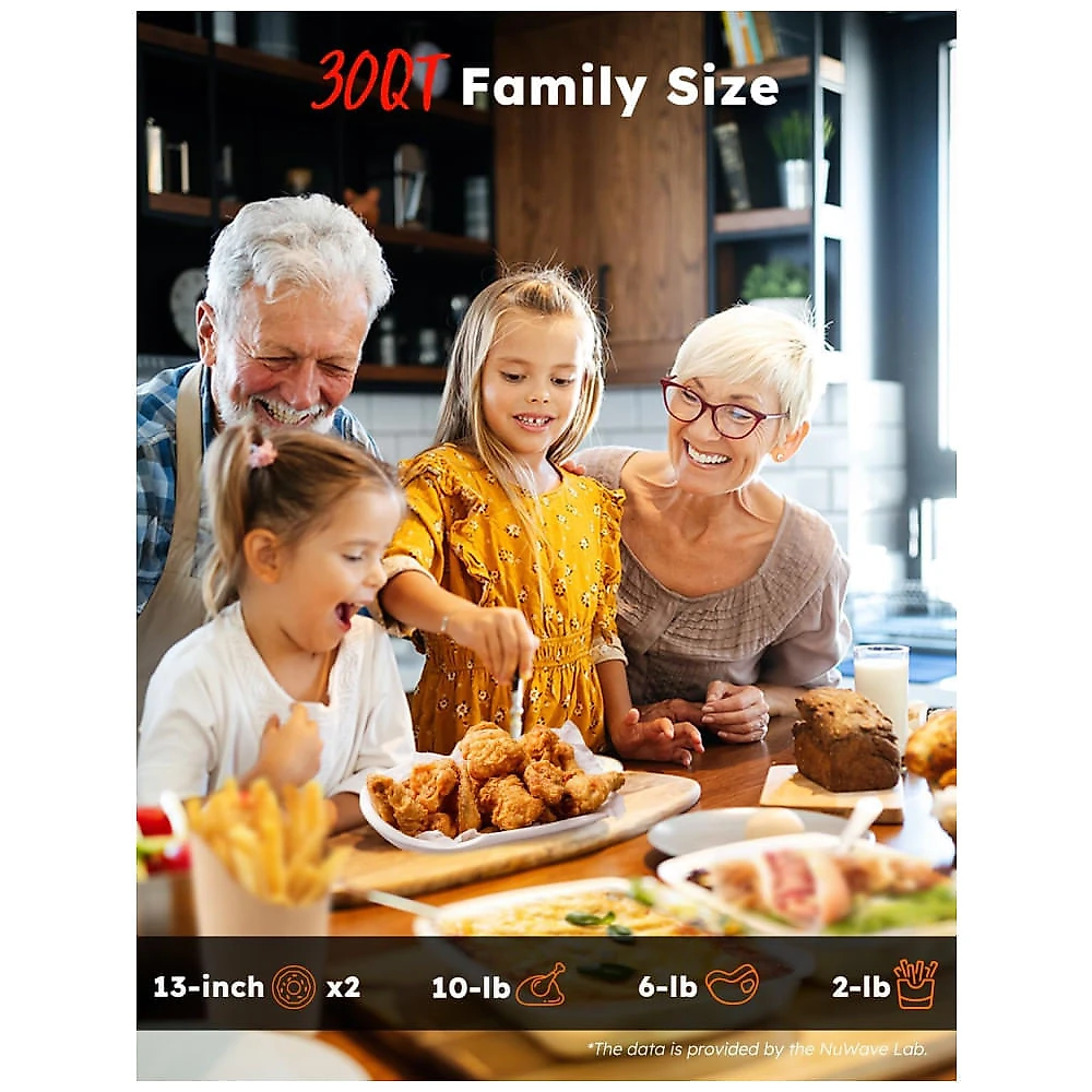 Forno Eltrico de Bancada em Ao Inoxidvel 28L com 142 Predefinies, 3 Velocidades do Ventilador e Funo Air Fryer, 110V 1800W, Nuwave Bravo XL Pro, Prata 110v