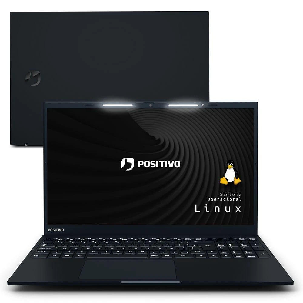 Notebook Positivo Vision R15 AMD Ryzen 5-5500U Linux 16GB RAM 256GB SSD Full HD 15.6” Lumina Bar Preto