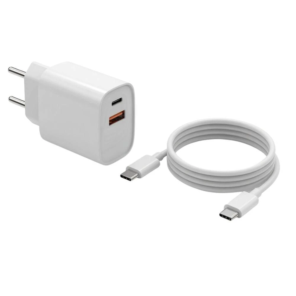 Carregador Universal 20W MDM com Cabo Usb C e Lightning Branco 1 Unidade