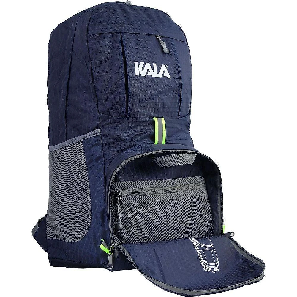 Mochila Kala Ultra Compacta Aventura Poliéster e Nylon 30L Azul Dobrável Unissex