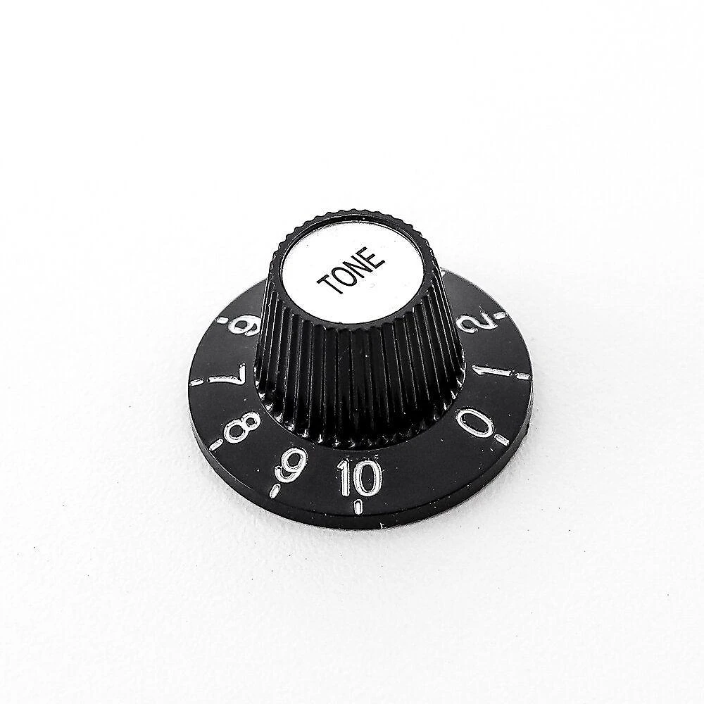 Kit 3 Knobs KDT-CR-TON ABS Topo Cromado para Guitarra Preto Spirit