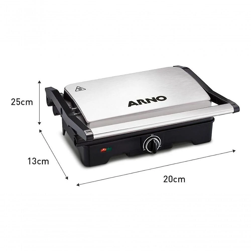 Grill Elétrico Dual Inox Gnox com Abertura de 180° Inox 110V