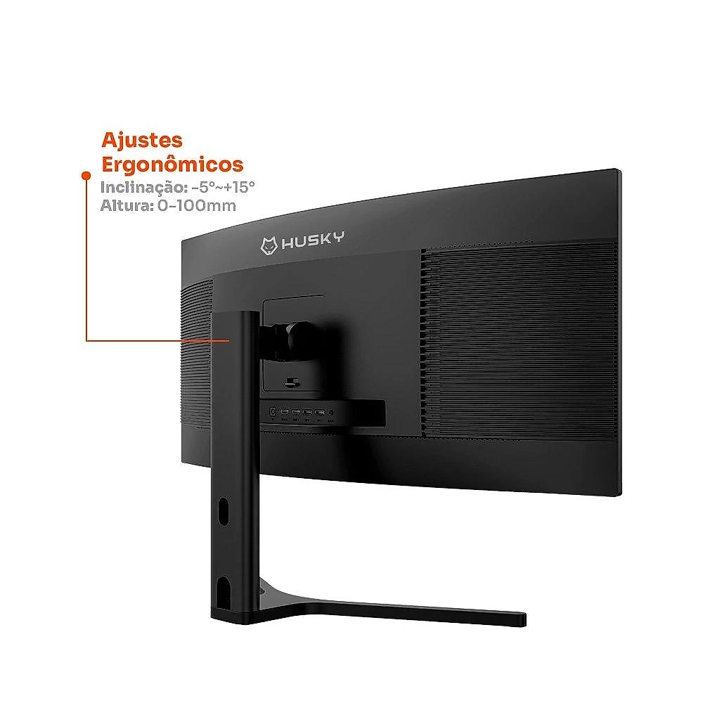 Monitor Gamer Curvo Husky Boreal 34", WQHD, Ultrawide, 200Hz, 1ms, Adaptive Sync, DisplayPort e HDMI, HDR - HMG00234PT