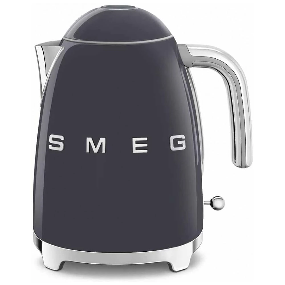 Chaleira Elétrica Retrô 1,7 Litros em Aço Inoxidável, 110V 1400W, SMEG 50s, Cinza Ardósia