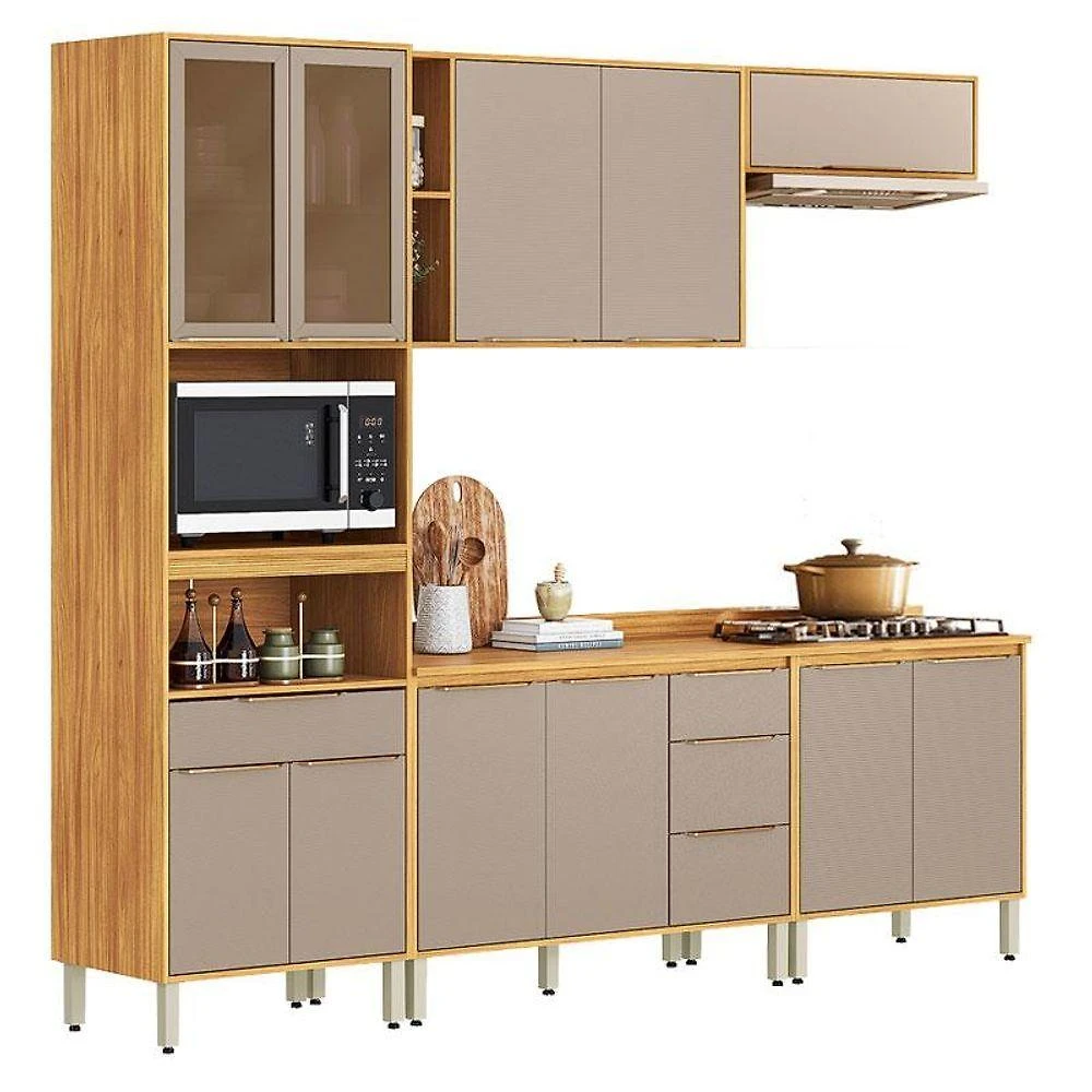 Cozinha Modulada Plena 5 Peças Cinamon Nude Prime Tx - Demóbile