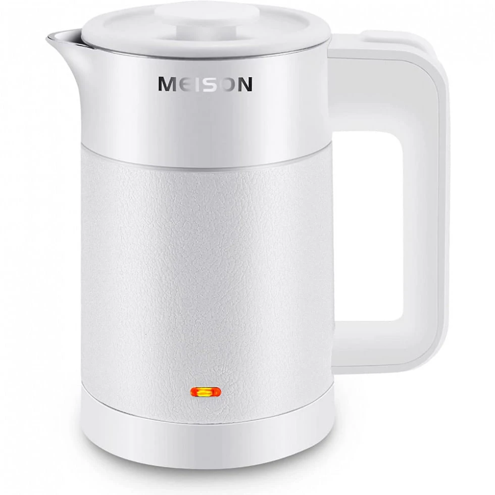 Chaleira Elétrica 0,6 L com Desligamento Automático, Aço Inoxidável, 110V 800W, MEISON, Branca