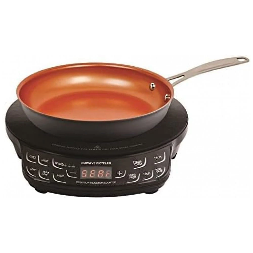 Nuwave PIC Flex com Frigideira Antiaderente Anodizada Duralon, Cooktop de Indução Portátil e Potente, Bobina de Aquecimento