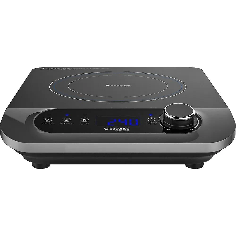 Cooktop por indução cadence perfect cuisine fog601 1250w 127v preto 1 boca e timer